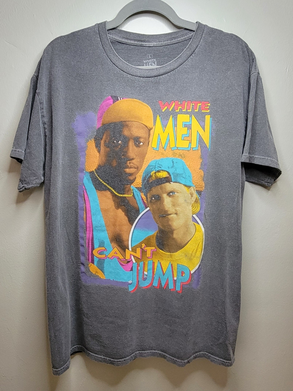Officially Licensed White Men Cant Jump Acid Washed Shirt - Vintage Fade - Large